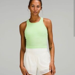 NWT Lululemon Ebb to Street crop racerback tank top SZ 6 in Scream Green Light